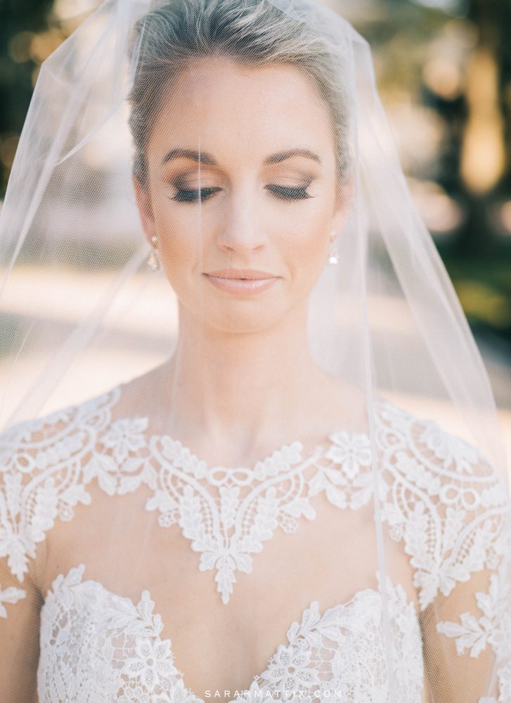 bride with eyes closed