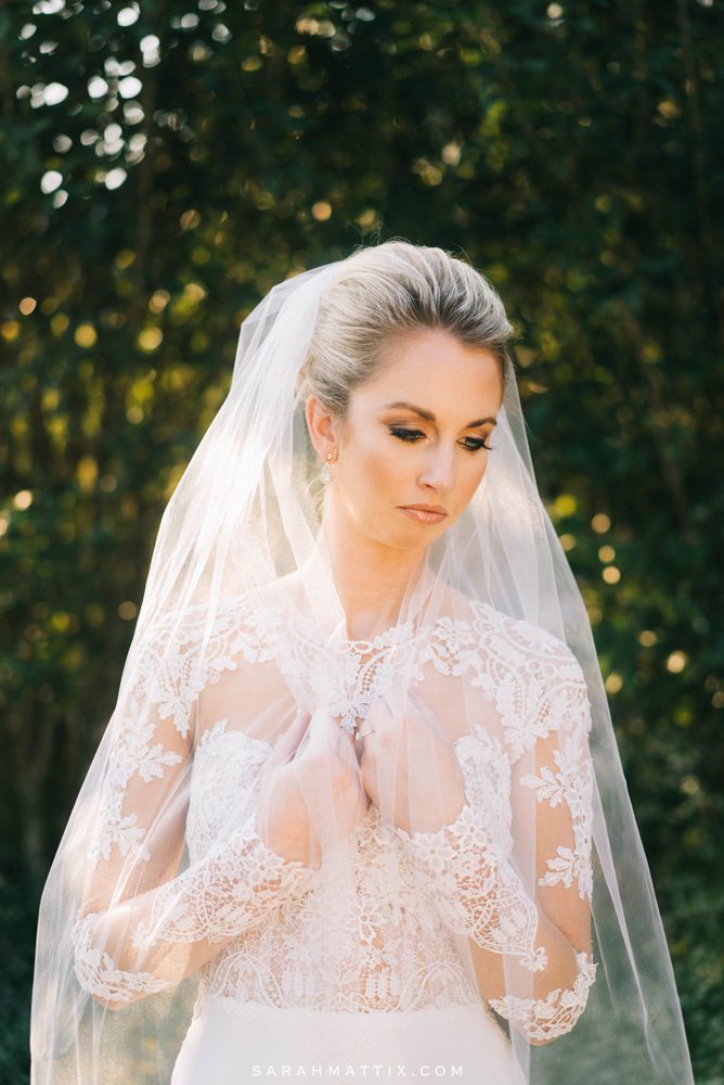 bride looking down